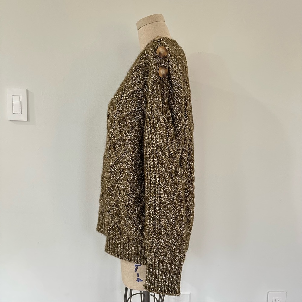 Sezane James Jumper Olive Chiné - Size S - Picture 11 of 16